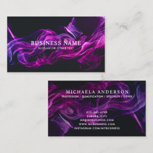 Bold Modern Purple Smoke Business Card