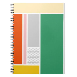 Bold Modern Retro Color Block Design Notebook