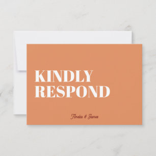 Bold modern Retro Funky Bright Wedding RSVP Card