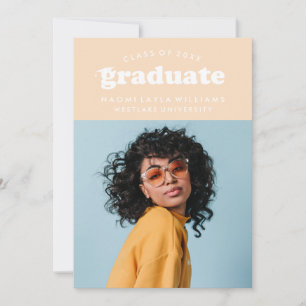 BOLD MODERN RETRO GRADUATE GRADUATION INVITATION