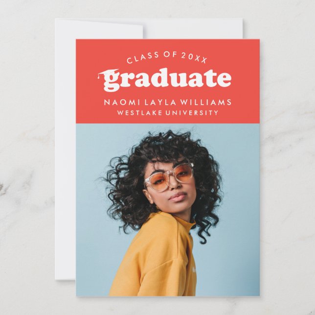 BOLD MODERN RETRO GRADUATE | GRADUATION INVITATION (Front)