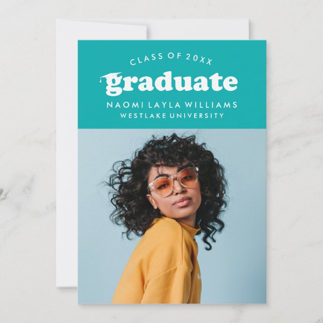 BOLD MODERN RETRO GRADUATE | GRADUATION INVITATION (Front)