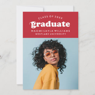 BOLD MODERN RETRO GRADUATE GRADUATION INVITATION