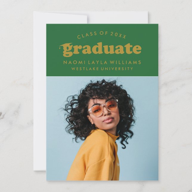 BOLD MODERN RETRO GRADUATE | GRADUATION INVITATION (Front)