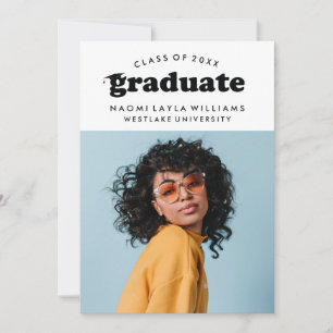 BOLD MODERN RETRO GRADUATE GRADUATION INVITATION