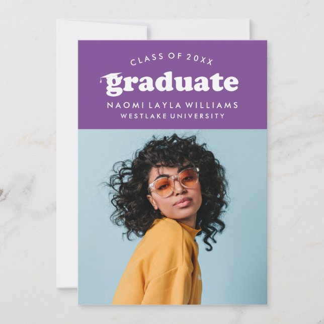 BOLD MODERN RETRO GRADUATE | GRADUATION INVITATION (Front)