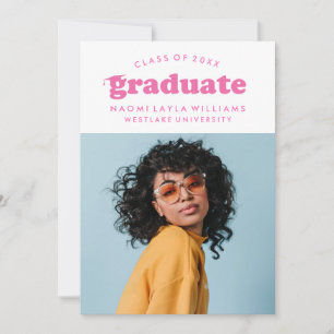 BOLD MODERN RETRO GRADUATE GRADUATION INVITATION