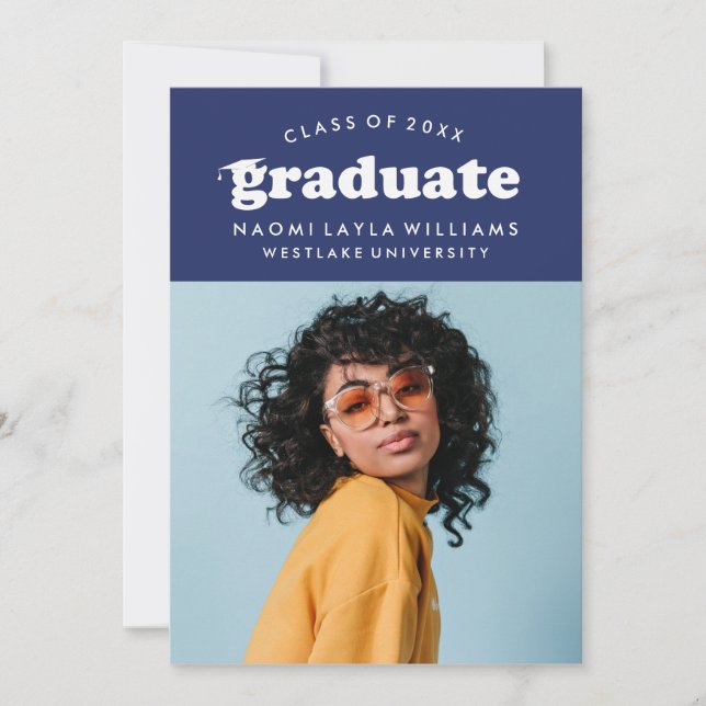 BOLD MODERN RETRO GRADUATE | GRADUATION INVITATION (Front)