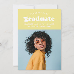 BOLD MODERN RETRO GRADUATE GRADUATION INVITATION