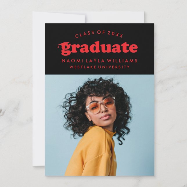 BOLD MODERN RETRO GRADUATE | GRADUATION INVITATION (Front)