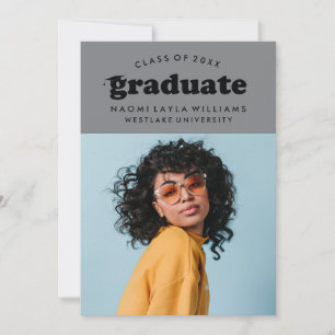BOLD MODERN RETRO GRADUATE GRADUATION INVITATION