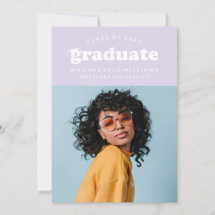 BOLD MODERN RETRO GRADUATE GRADUATION INVITATION