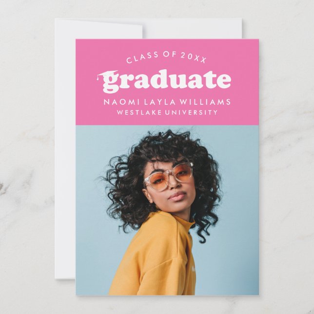 BOLD MODERN RETRO GRADUATE | GRADUATION INVITATION (Front)