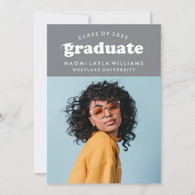 BOLD MODERN RETRO GRADUATE | GRADUATION INVITATION (Front)