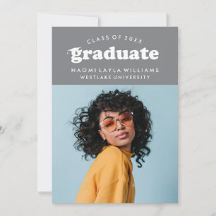 BOLD MODERN RETRO GRADUATE   GRADUATION INVITATION