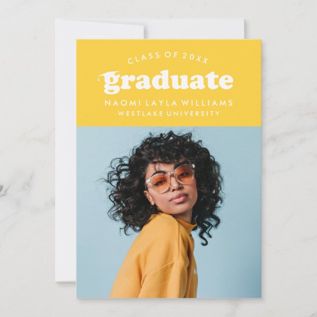 BOLD MODERN RETRO GRADUATE | GRADUATION INVITATION (Front)