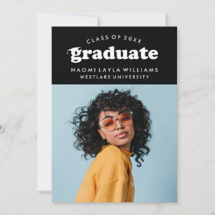 BOLD MODERN RETRO GRADUATE GRADUATION INVITATION