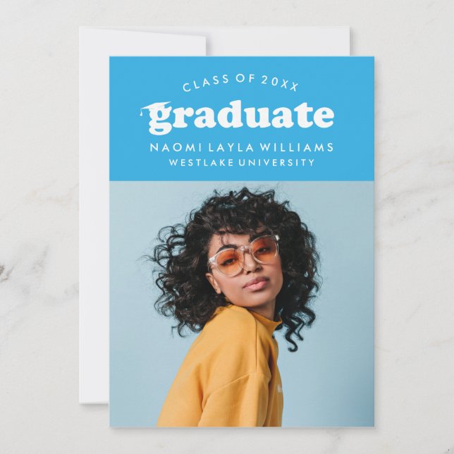 BOLD MODERN RETRO GRADUATE | GRADUATION INVITATION (Front)