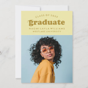 BOLD MODERN RETRO GRADUATE   GRADUATION INVITATION