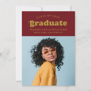 BOLD MODERN RETRO GRADUATE   GRADUATION INVITATION
