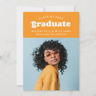 BOLD MODERN RETRO GRADUATE   GRADUATION INVITATION