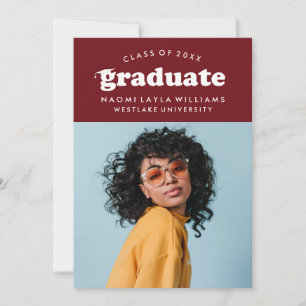 BOLD MODERN RETRO GRADUATE   GRADUATION INVITATION