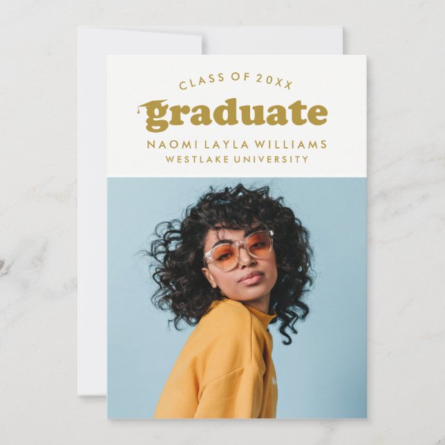 BOLD MODERN RETRO GRADUATE | GRADUATION INVITATION (Front)