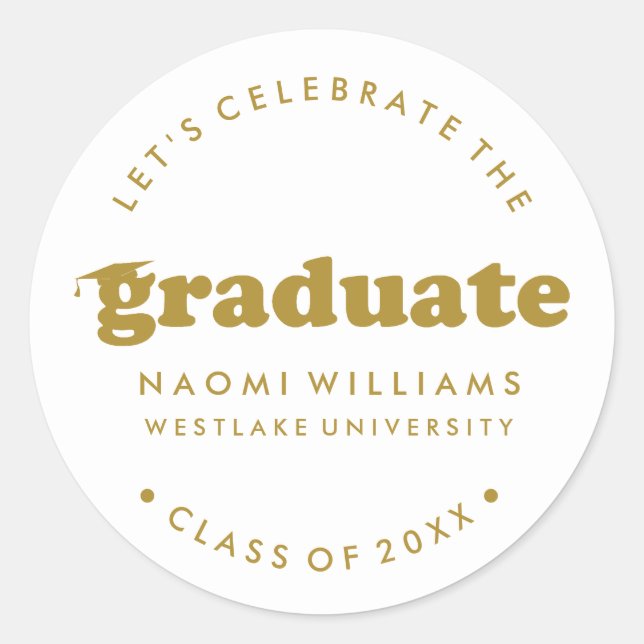 BOLD MODERN RETRO GRADUATE | GRADUATION STICKER (Front)