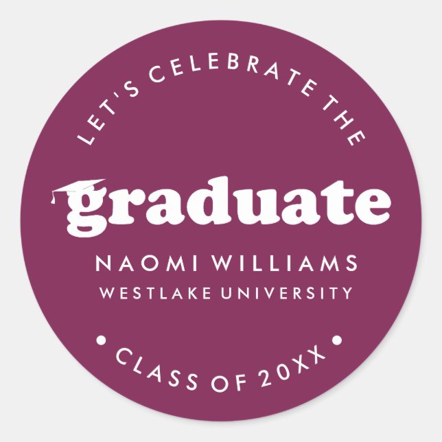 BOLD MODERN RETRO GRADUATE | GRADUATION STICKER (Front)