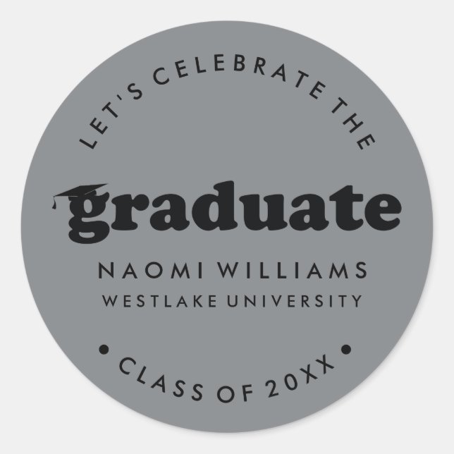 BOLD MODERN RETRO GRADUATE | GRADUATION STICKER (Front)