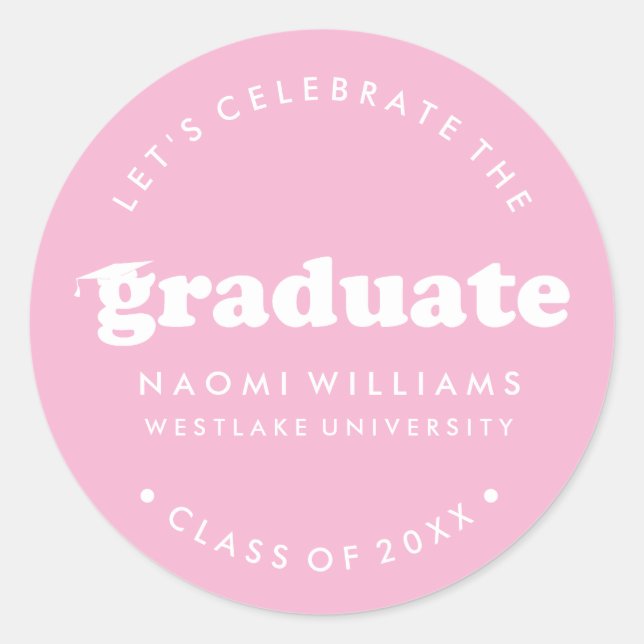 BOLD MODERN RETRO GRADUATE | GRADUATION STICKER (Front)