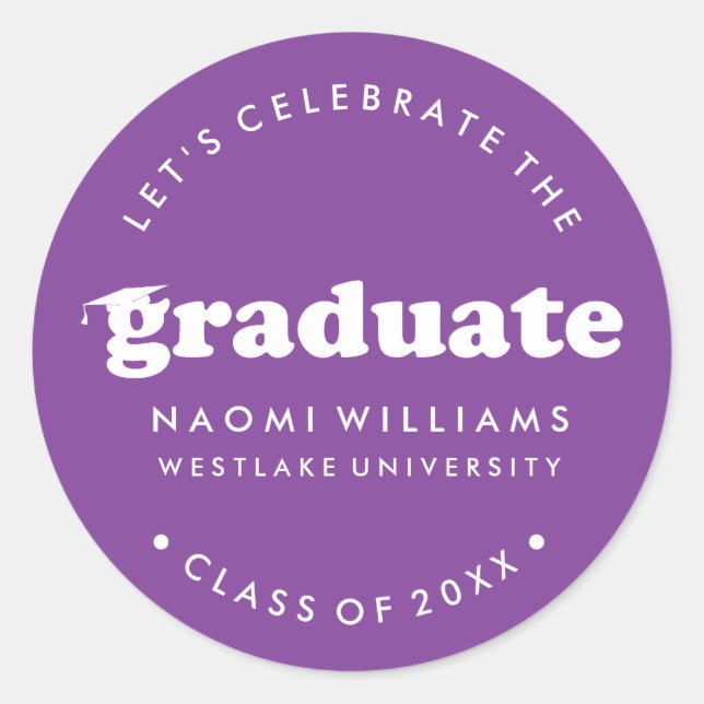BOLD MODERN RETRO GRADUATE | GRADUATION STICKER (Front)