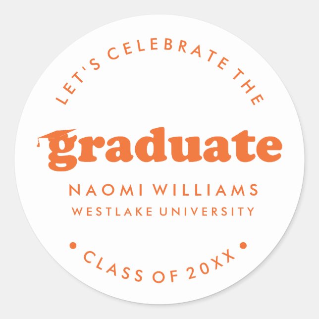 BOLD MODERN RETRO GRADUATE | GRADUATION STICKER (Front)
