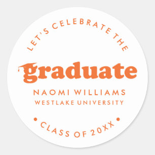 BOLD MODERN RETRO GRADUATE   GRADUATION STICKER