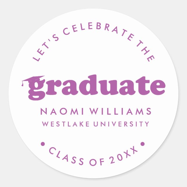 BOLD MODERN RETRO GRADUATE | GRADUATION STICKER (Front)