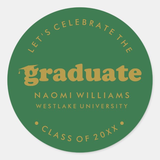 BOLD MODERN RETRO GRADUATE | GRADUATION STICKER (Front)
