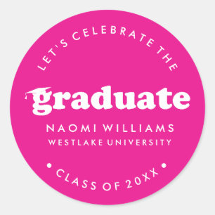 BOLD MODERN RETRO GRADUATE GRADUATION STICKER