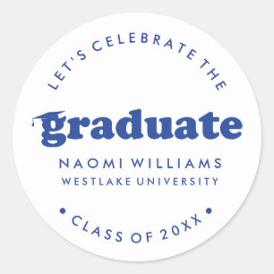 BOLD MODERN RETRO GRADUATE GRADUATION STICKER