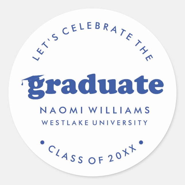 BOLD MODERN RETRO GRADUATE | GRADUATION STICKER (Front)