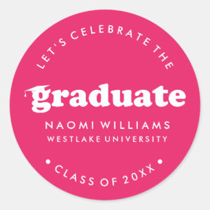 BOLD MODERN RETRO GRADUATE GRADUATION STICKER