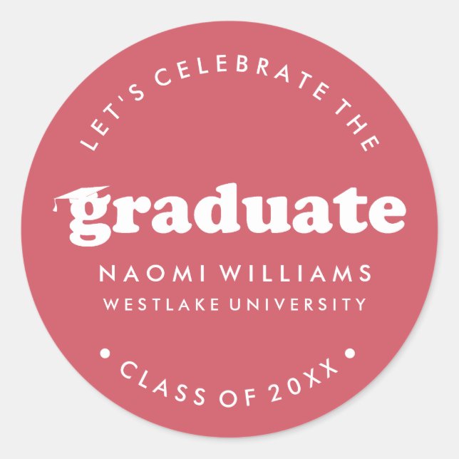 BOLD MODERN RETRO GRADUATE | GRADUATION STICKER (Front)