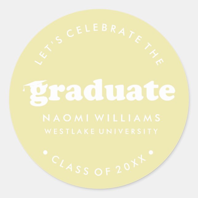 BOLD MODERN RETRO GRADUATE | GRADUATION STICKER (Front)
