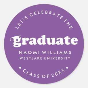 BOLD MODERN RETRO GRADUATE GRADUATION STICKER