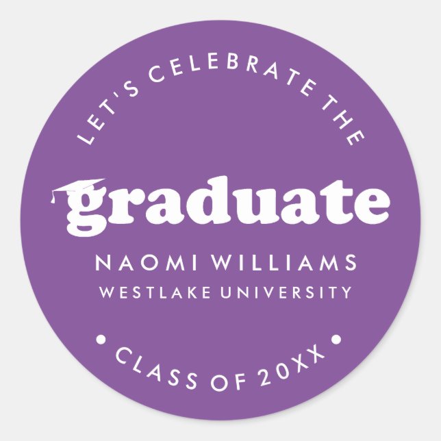 BOLD MODERN RETRO GRADUATE | GRADUATION STICKER (Front)