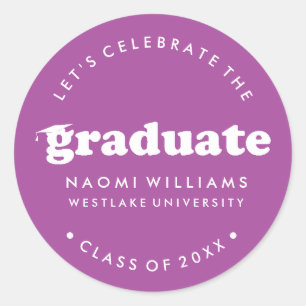 BOLD MODERN RETRO GRADUATE GRADUATION STICKER