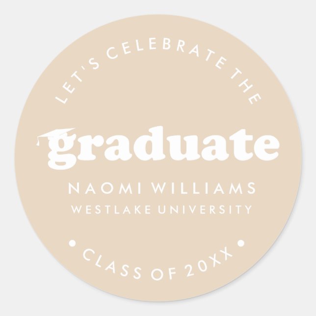 BOLD MODERN RETRO GRADUATE | GRADUATION STICKER (Front)