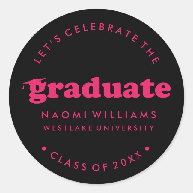 BOLD MODERN RETRO GRADUATE | GRADUATION STICKER (Front)