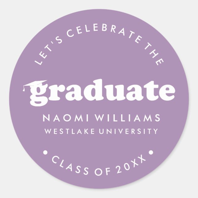 BOLD MODERN RETRO GRADUATE | GRADUATION STICKER (Front)