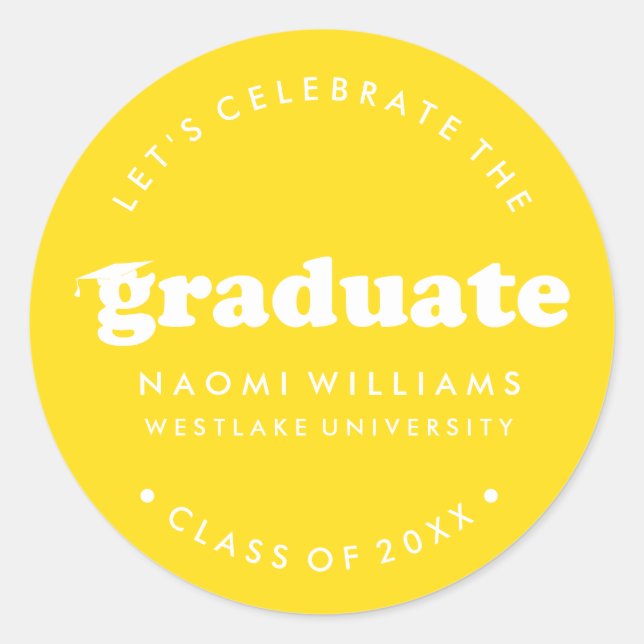 BOLD MODERN RETRO GRADUATE | GRADUATION STICKER (Front)