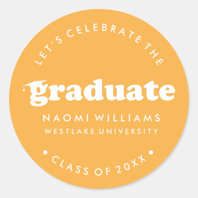 BOLD MODERN RETRO GRADUATE | GRADUATION STICKER (Front)